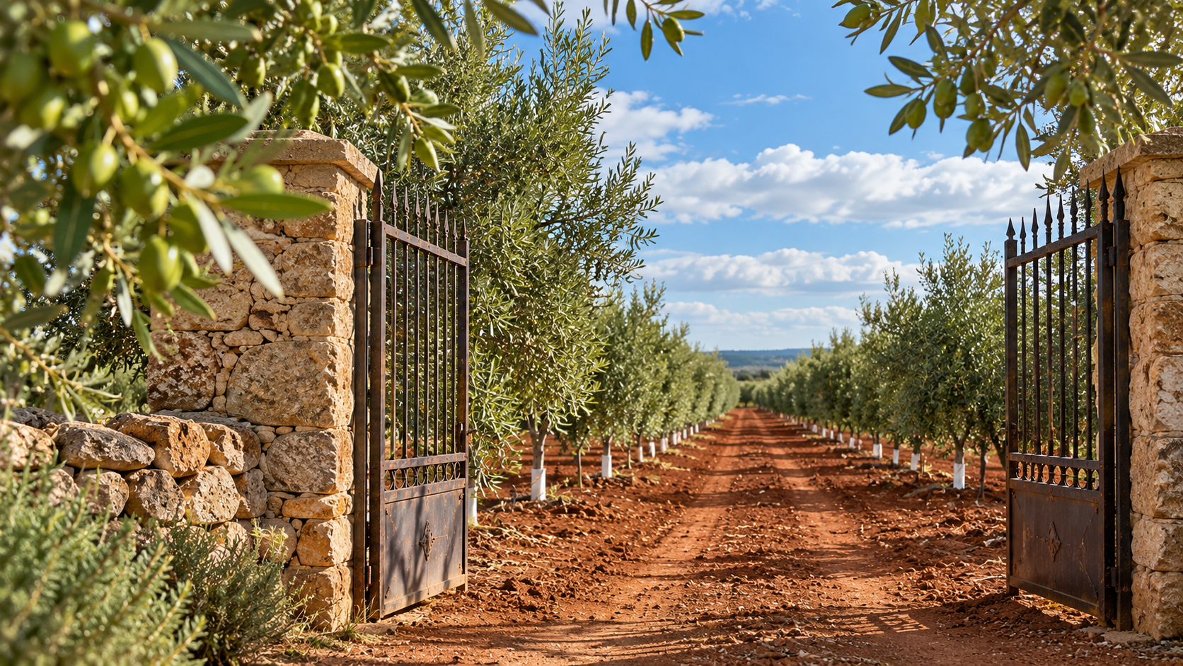 Entrada al olivar Alma AOVE